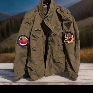 Polo Ralph Lauren Military Army M65 Skull Skeleton Patch Paratroops Field Jacket